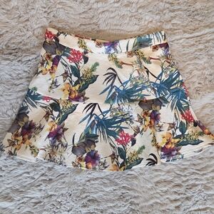 Mustard Seed Tropical Floral Skater Skirt